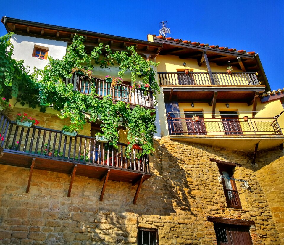 Houses balconies facades