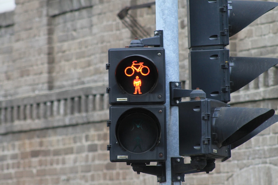 Red pedestrian bike