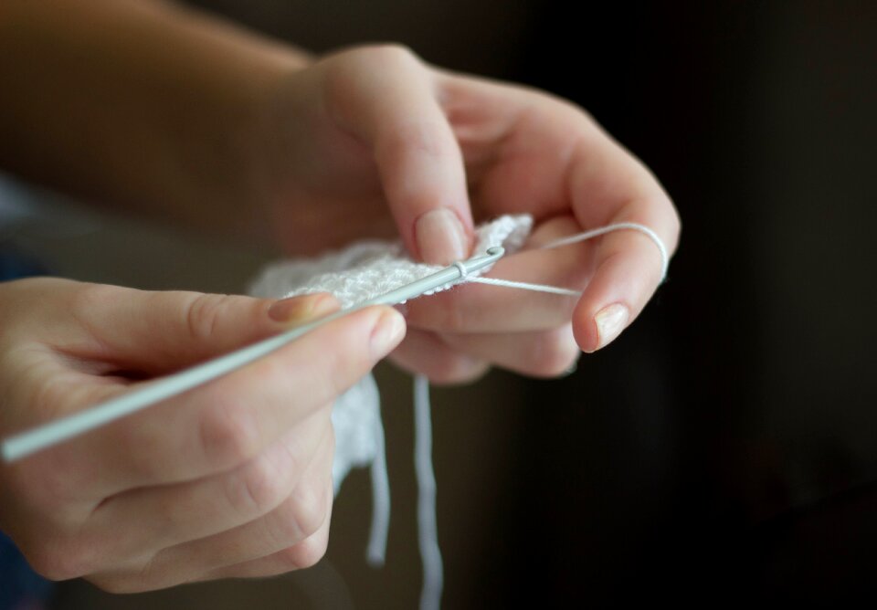 Handmade needlework knitting