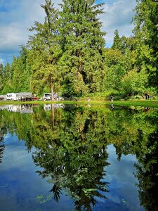 Landscape lake reflection photo