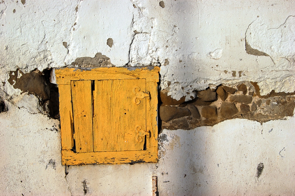 Old yellow window
