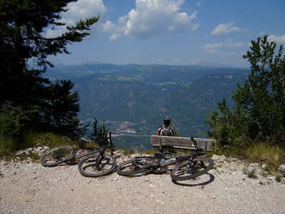 Bicycle tour wheel landscape photo