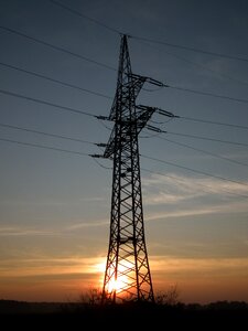 High voltage pylon landscape photo