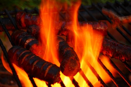 Barbecue at the eat sausages