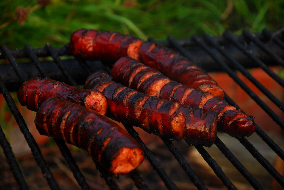 Barbecue at the eat sausages