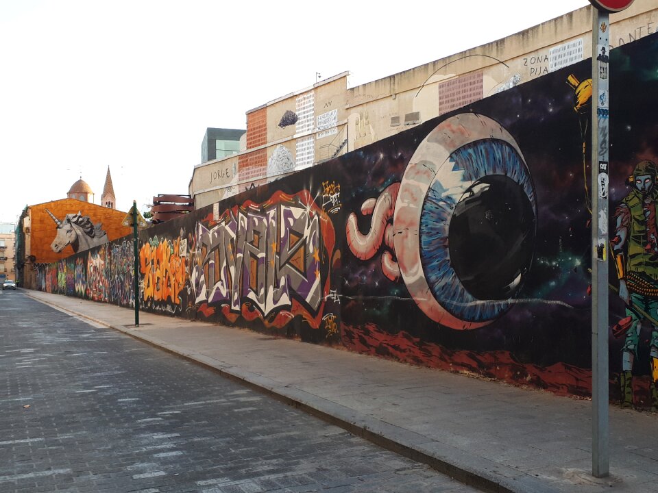 Street art all-seeing eye