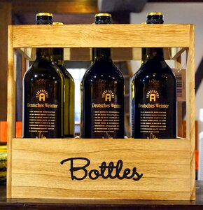 Wood drink wine bottles photo