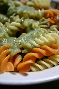 Vegetable sauce italian spiral pasta
