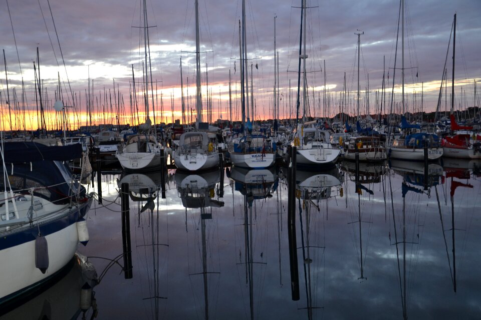 Sunset boats evening