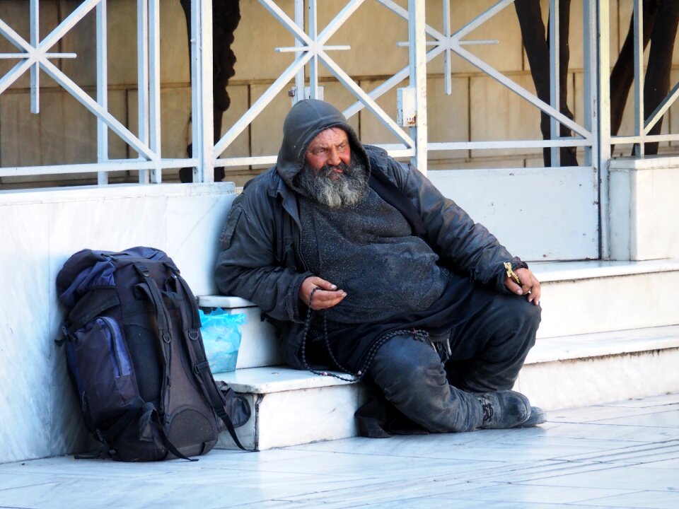 Orthodox person begging