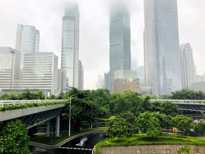 Overpass fog city