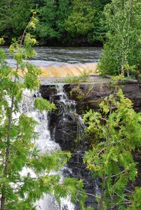 River green waterfall