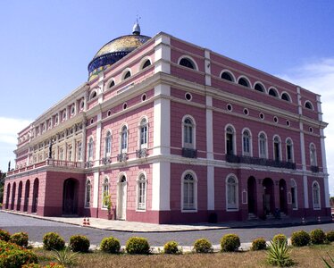 Theater architecture pink photo