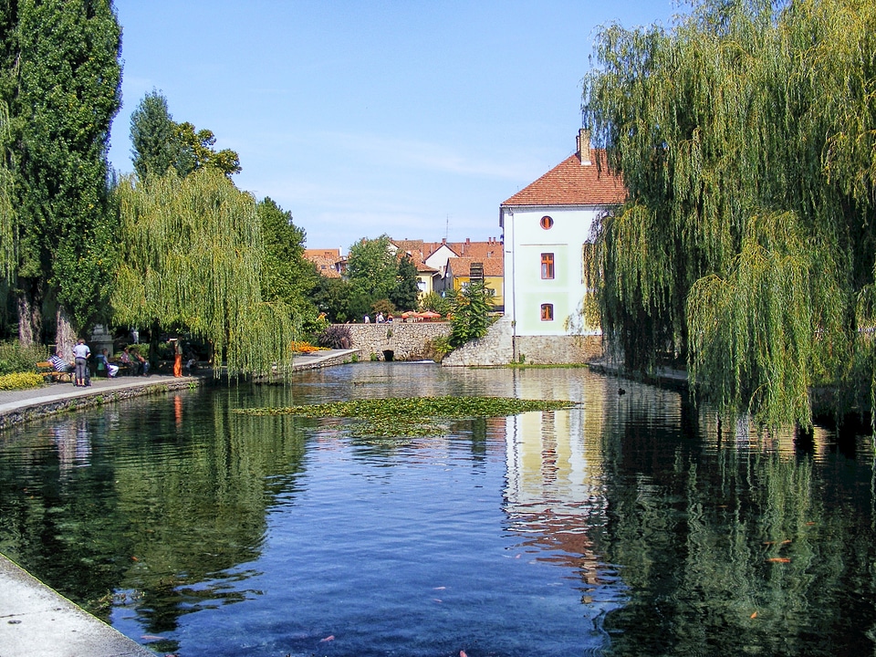 Architecture lake pond photo