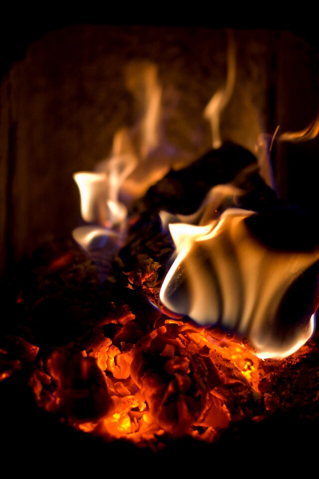 Heat fireplace night
