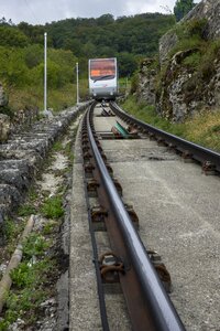 Wire rope rails railway rails photo