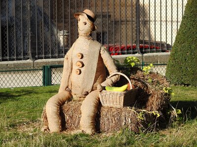 Scare sparrows snowman attraction
