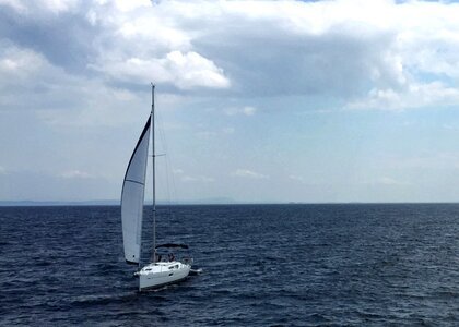 Sailboat blue photo