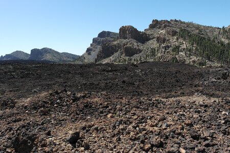 Lunar landscape teide lava field photo