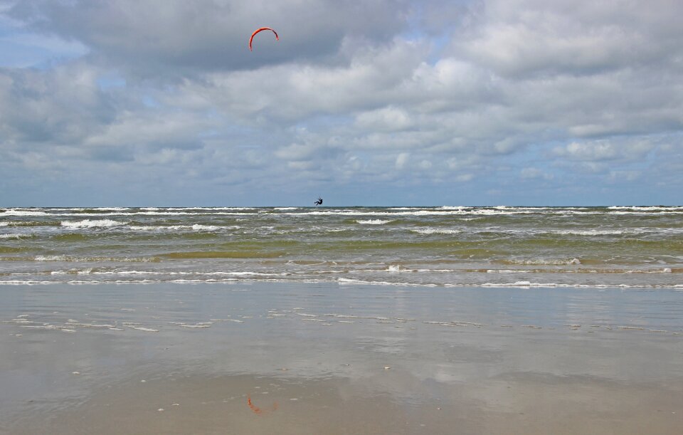 North sea kite surfing sea