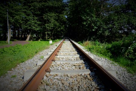 Railroad tracks transport landscape photo
