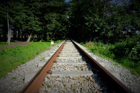Railroad tracks transport landscape