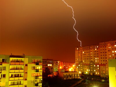 Lightning night sky