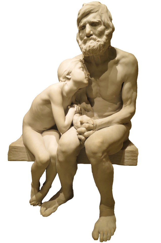 Sitting statue figure