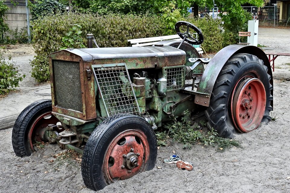 Old historically agricultural machine