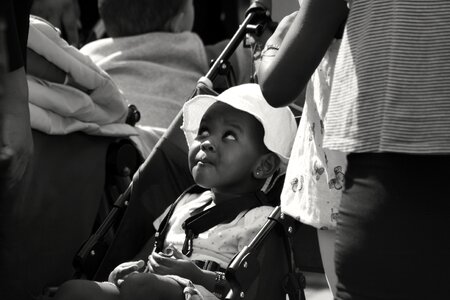 Child girl black - and-white