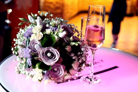Roses champagne glass greeting card