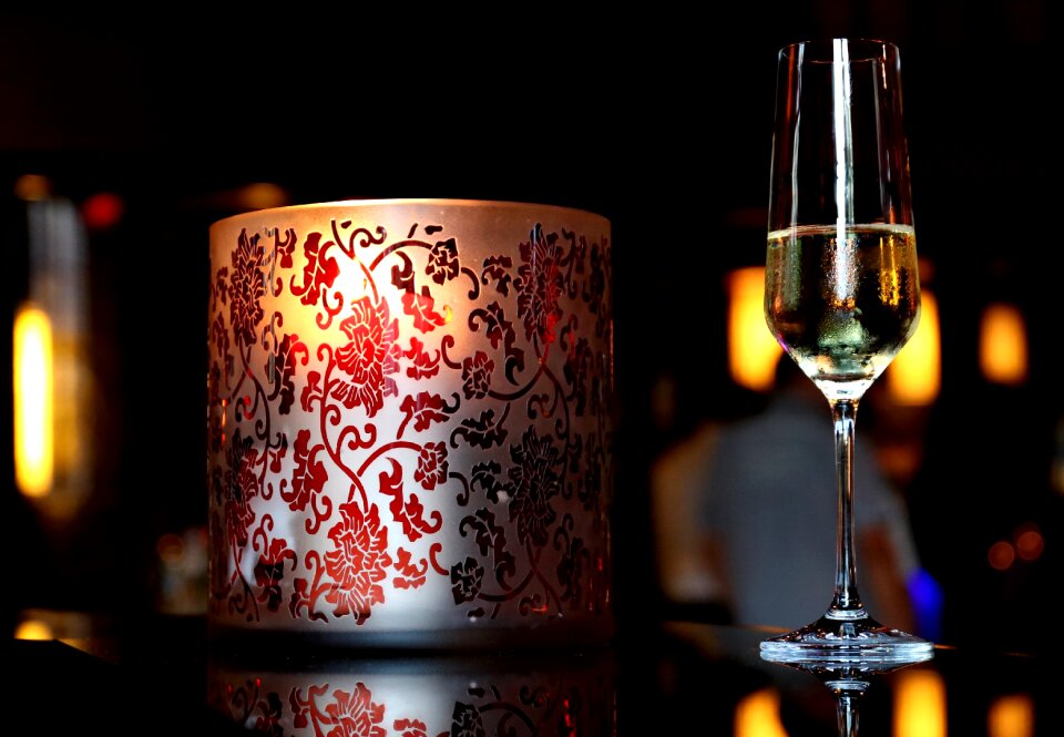 Candle champagne romantic