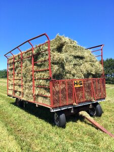 Agricultural summer hay bale photo