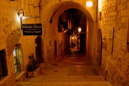 Stairs illuminated road photo