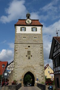 Mansard roof bell tower arched gate