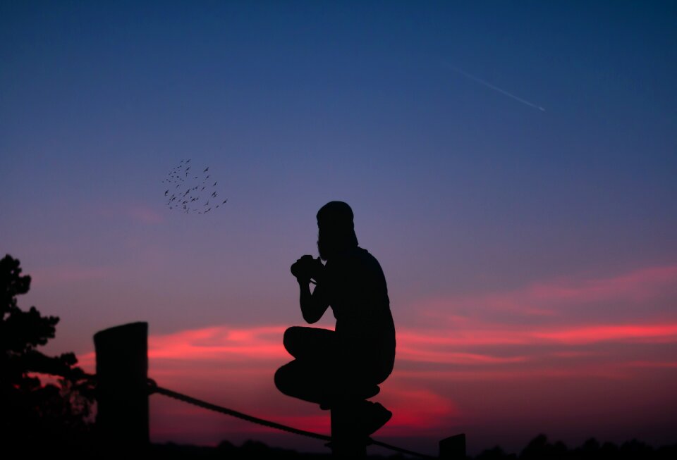 Dusk clouds portrait