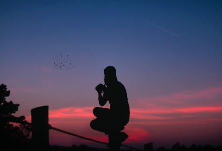 Dusk clouds portrait
