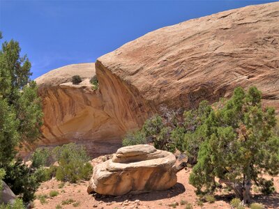 Red sandstone moab blue sky