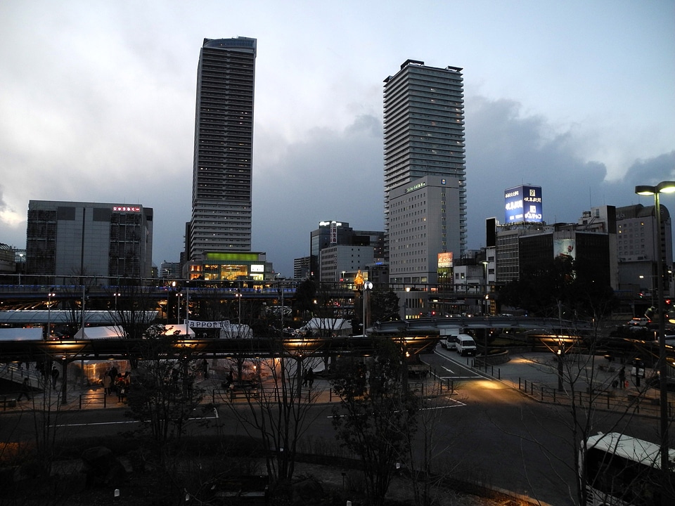 Square architecture skyline