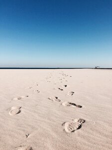 Gil following in the footsteps beach photo