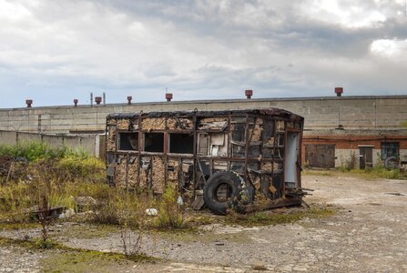 Clouds destroyed railway carriage