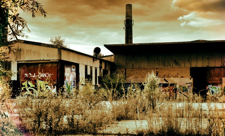 Dilapidated factory building
