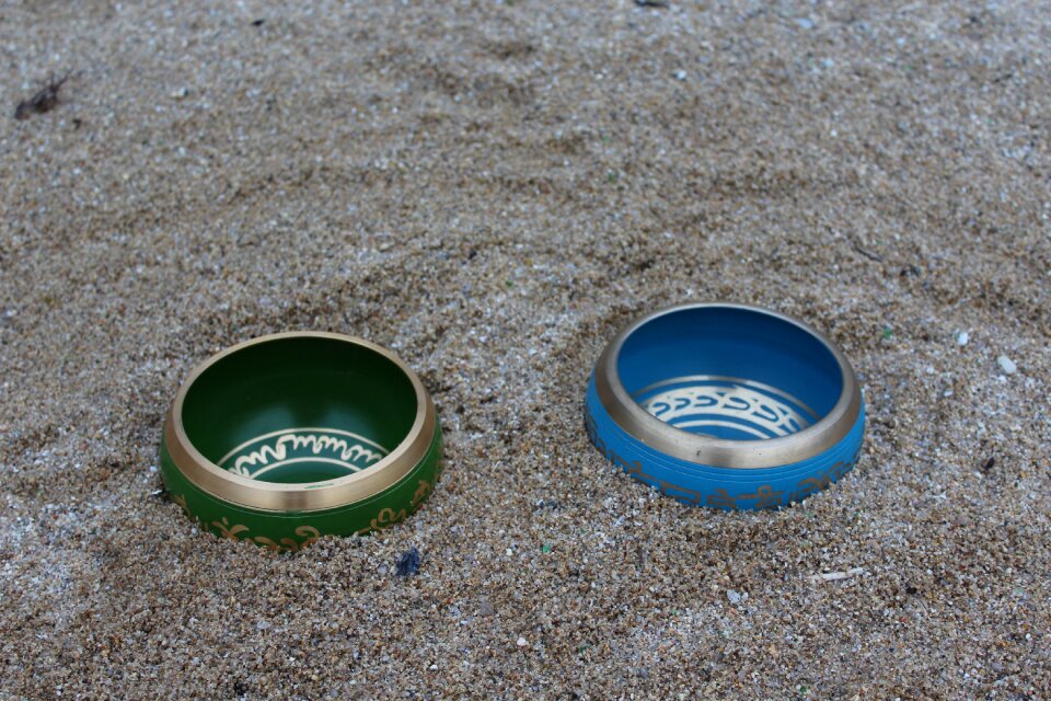 Singing bowl beach sand
