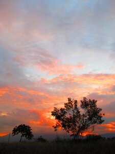 Sunset horizon clouds photo