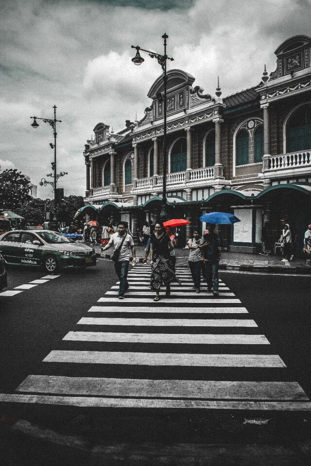 Traffic building in the city photo