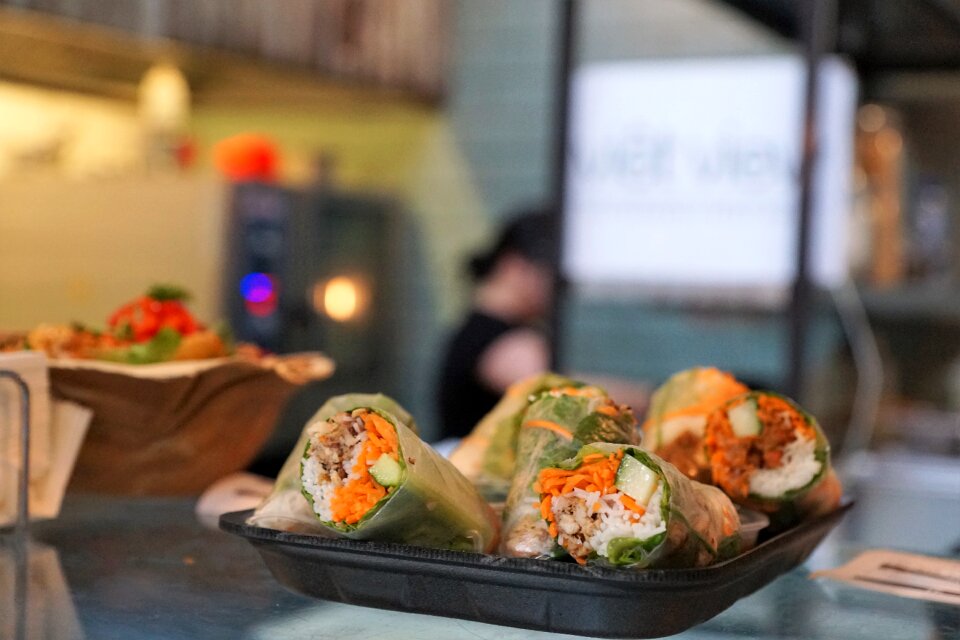 Delicious spring rolls roll