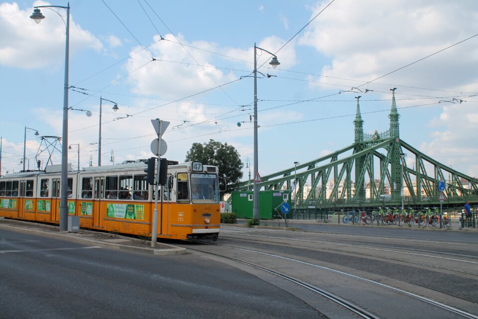 Tram bridge budapest photo