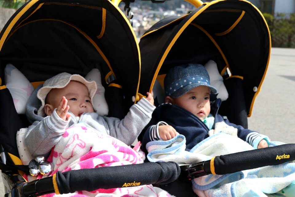 Boy girls stroller