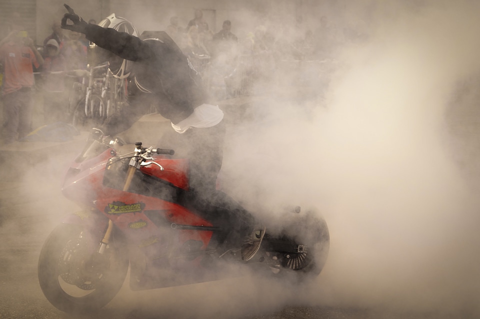Motorbike biker smoke
