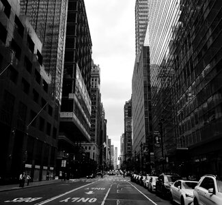 Black and white photo city streets street photo